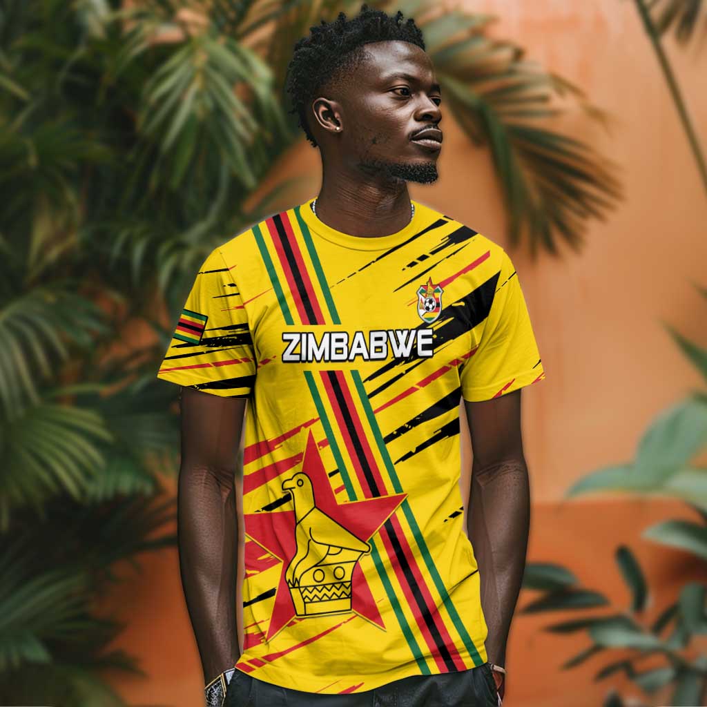 Custom Zimbabwe Football T shirt Grunge Style LT15