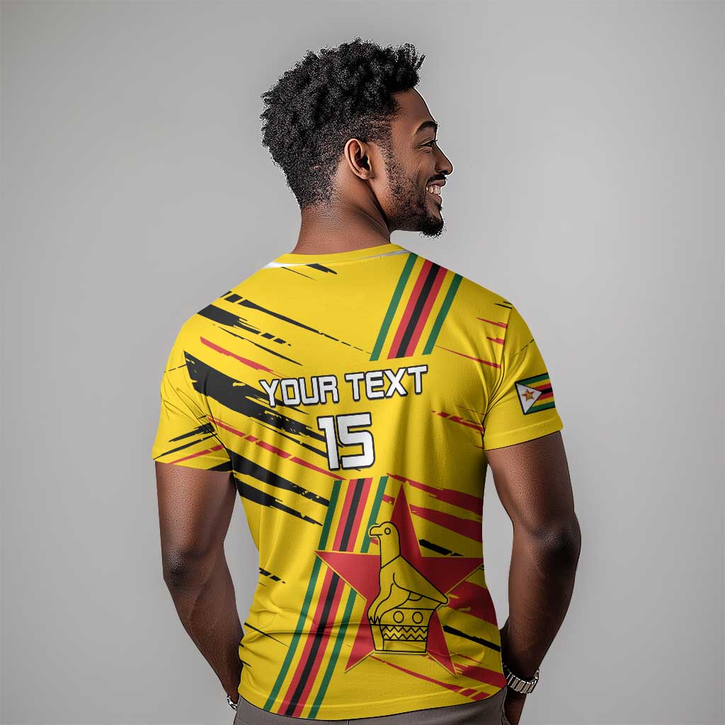Custom Zimbabwe Football T shirt Grunge Style LT15