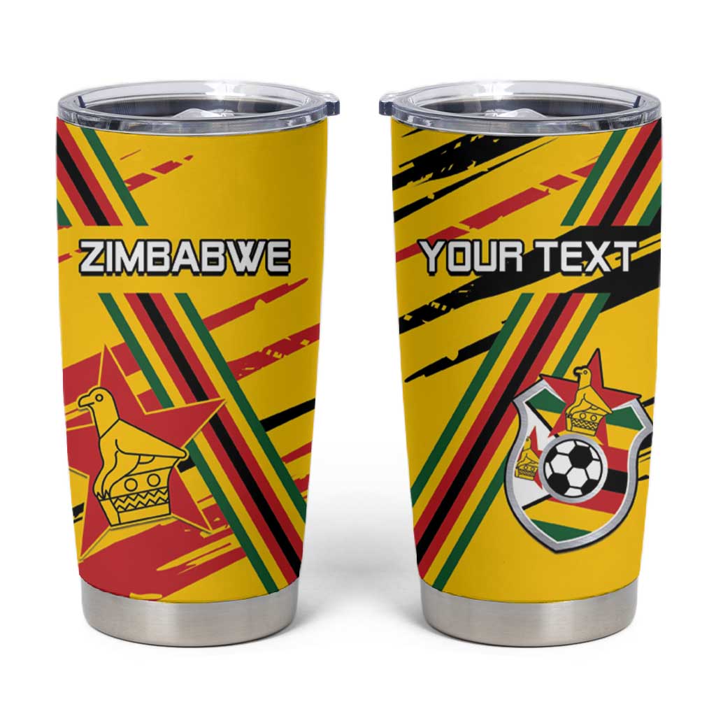 Custom Zimbabwe Football Tumbler Cup Grunge Style LT15
