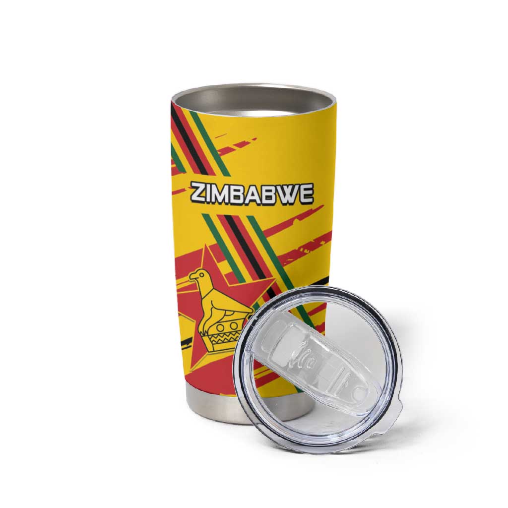 Custom Zimbabwe Football Tumbler Cup Grunge Style LT15