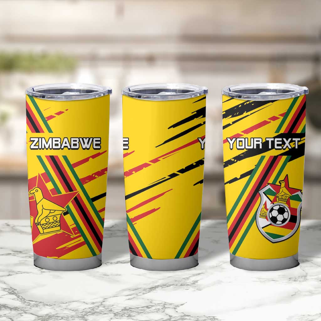 Custom Zimbabwe Football Tumbler Cup Grunge Style LT15