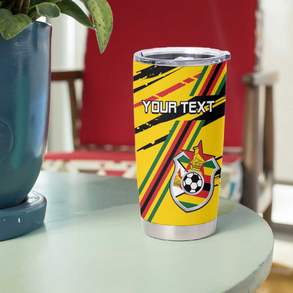 Custom Zimbabwe Football Tumbler Cup Grunge Style LT15