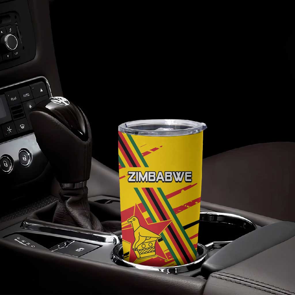Custom Zimbabwe Football Tumbler Cup Grunge Style LT15