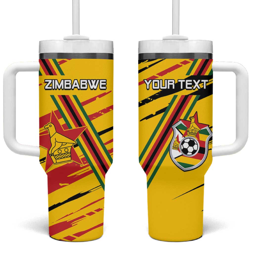 Custom Zimbabwe Football Tumbler With Handle Grunge Style LT15