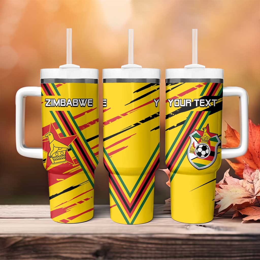 Custom Zimbabwe Football Tumbler With Handle Grunge Style LT15