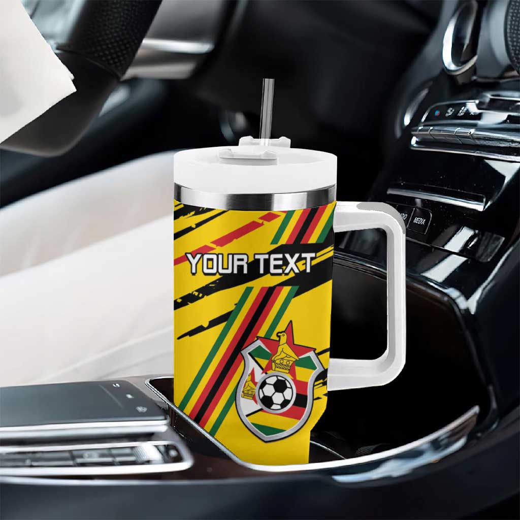 Custom Zimbabwe Football Tumbler With Handle Grunge Style LT15