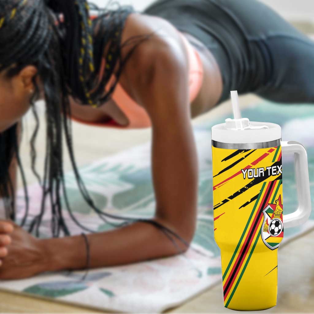 Custom Zimbabwe Football Tumbler With Handle Grunge Style LT15