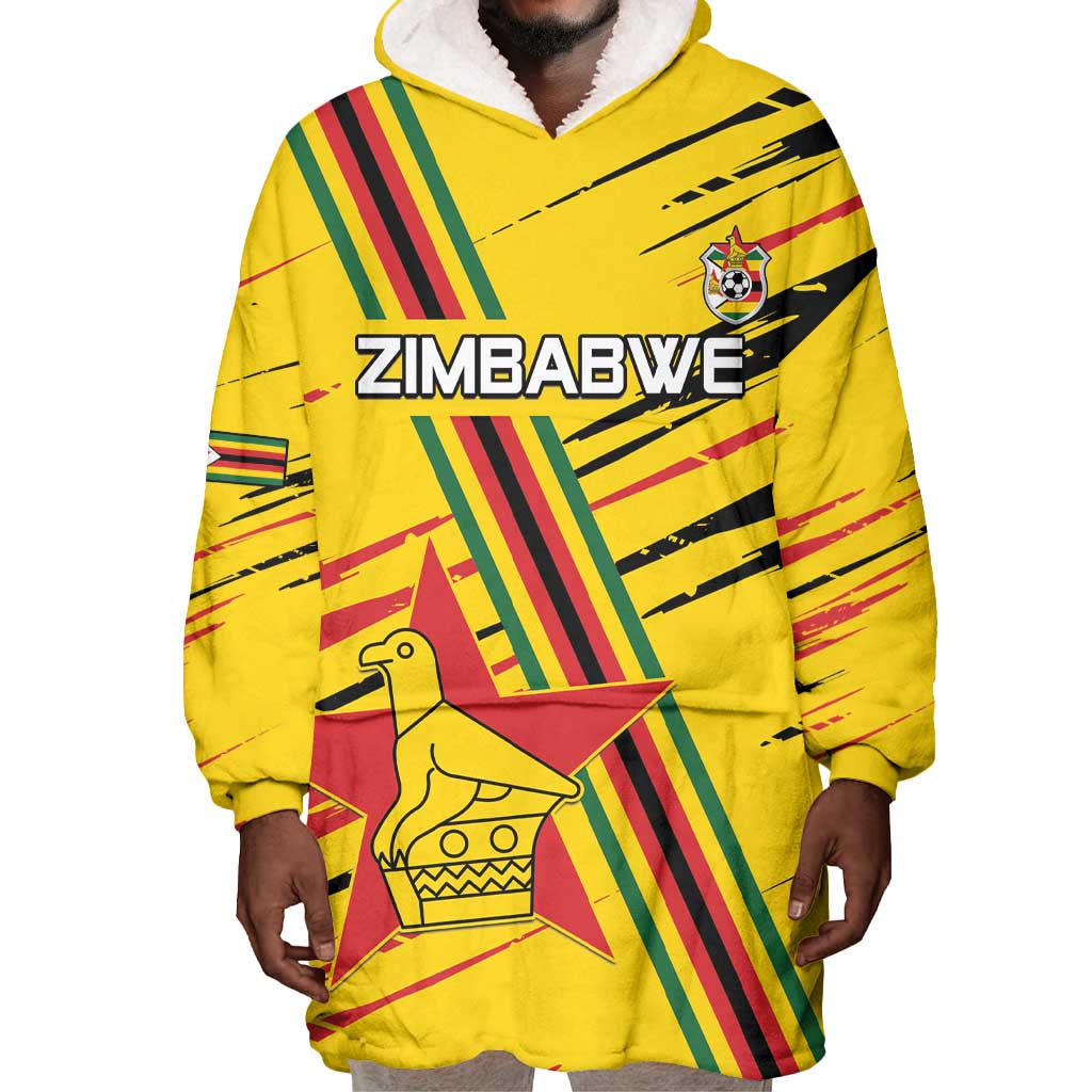 Custom Zimbabwe Football Wearable Blanket Hoodie Grunge Style LT15