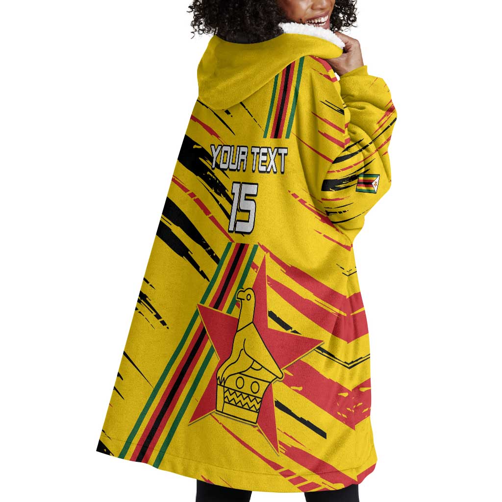 Custom Zimbabwe Football Wearable Blanket Hoodie Grunge Style LT15
