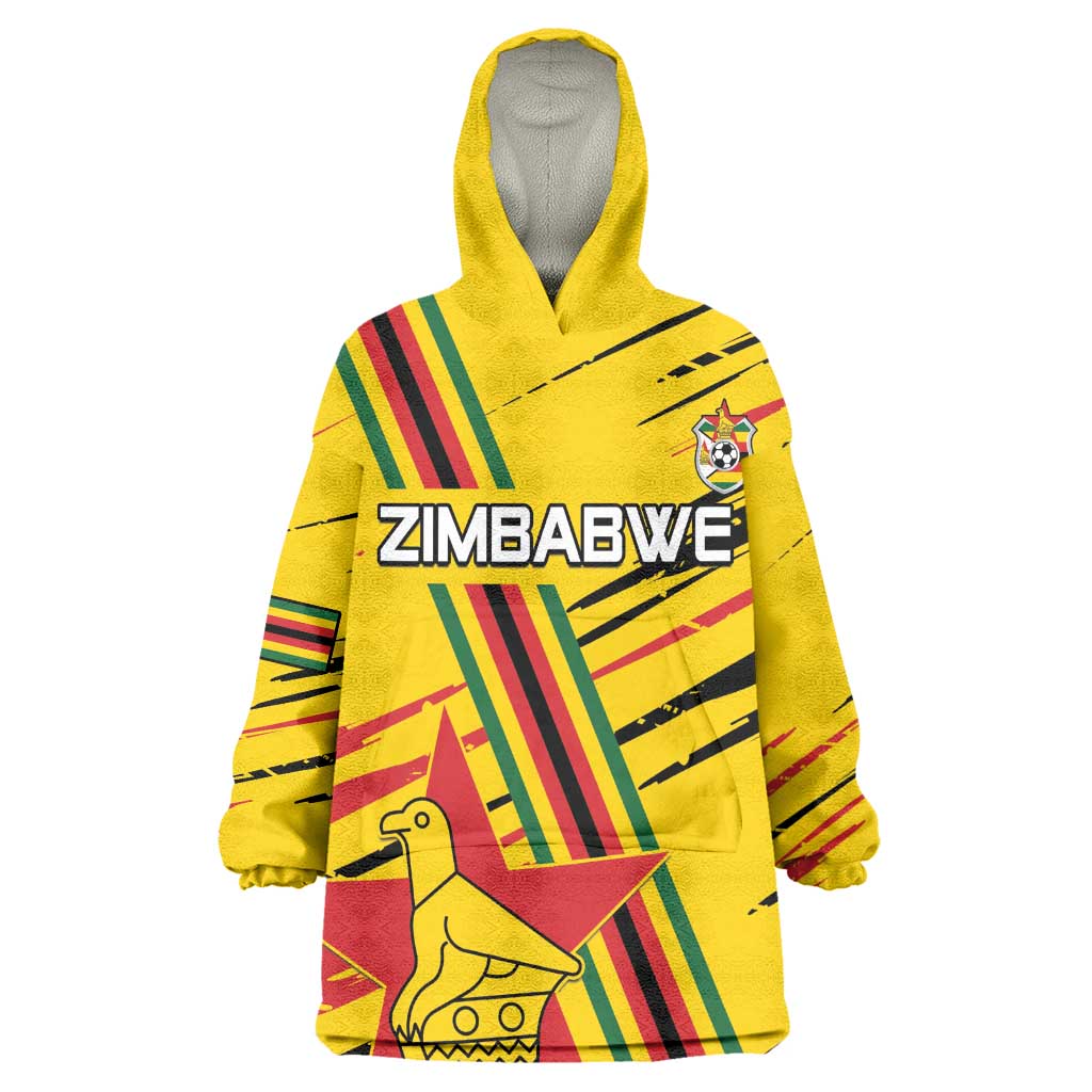 Custom Zimbabwe Football Wearable Blanket Hoodie Grunge Style LT15