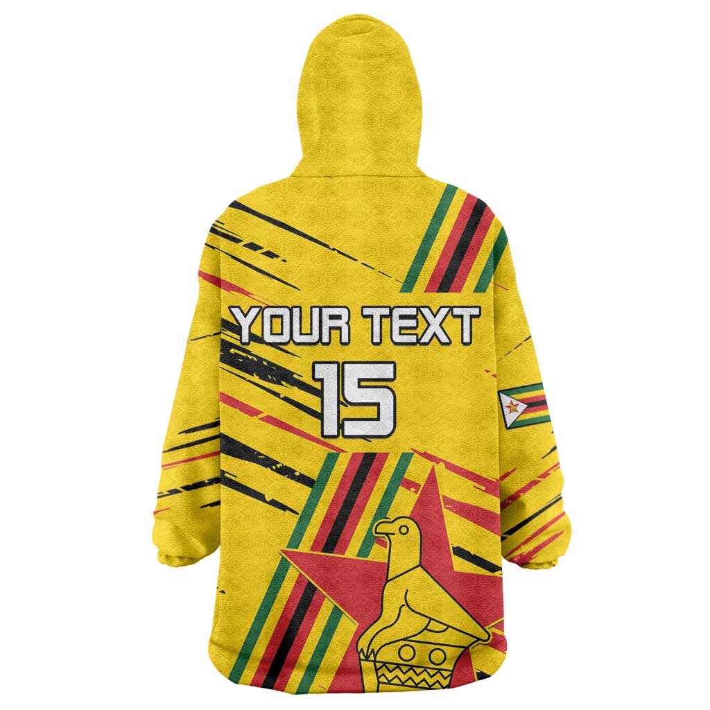Custom Zimbabwe Football Wearable Blanket Hoodie Grunge Style LT15
