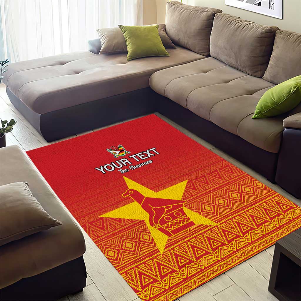 Custom Zimbabwe Cricket Area Rug Go Champions LT15