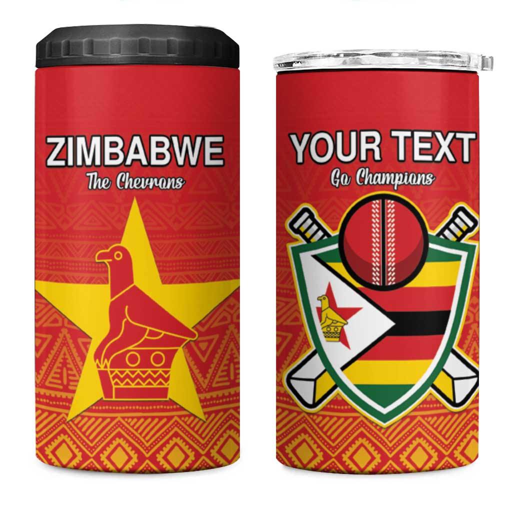 Custom Zimbabwe Cricket 4 in 1 Can Cooler Tumbler Go Champions LT15