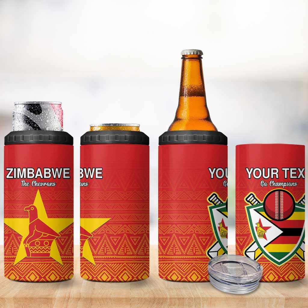 Custom Zimbabwe Cricket 4 in 1 Can Cooler Tumbler Go Champions LT15