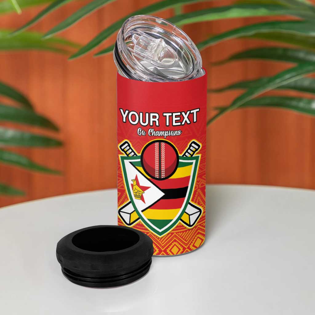 Custom Zimbabwe Cricket 4 in 1 Can Cooler Tumbler Go Champions LT15