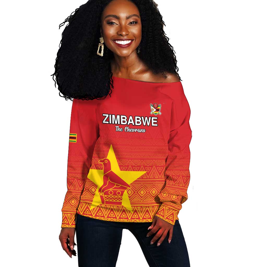 Custom Zimbabwe Cricket Off Shoulder Sweater Go Champions LT15