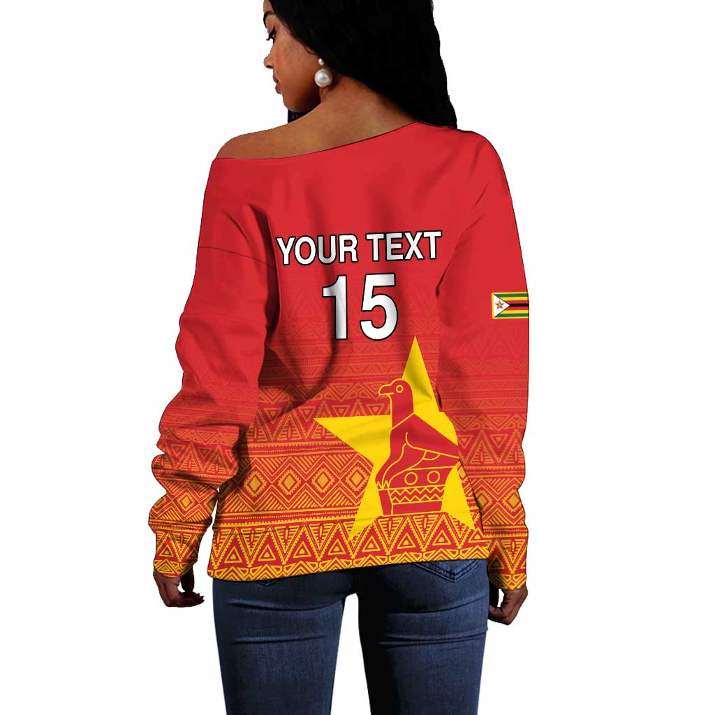 Custom Zimbabwe Cricket Off Shoulder Sweater Go Champions LT15