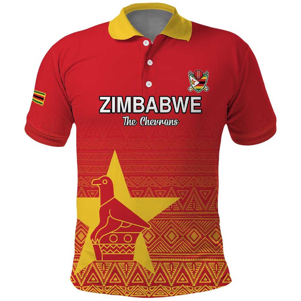 Custom Zimbabwe Cricket Polo Shirt Go Chevrons LT15