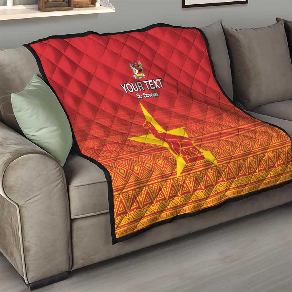 Custom Zimbabwe Cricket Quilt Go Champions LT15