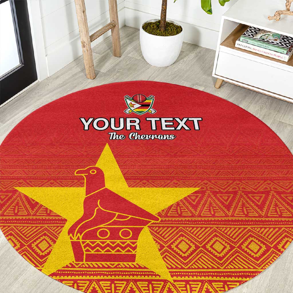 Custom Zimbabwe Cricket Round Carpet Go Champions LT15