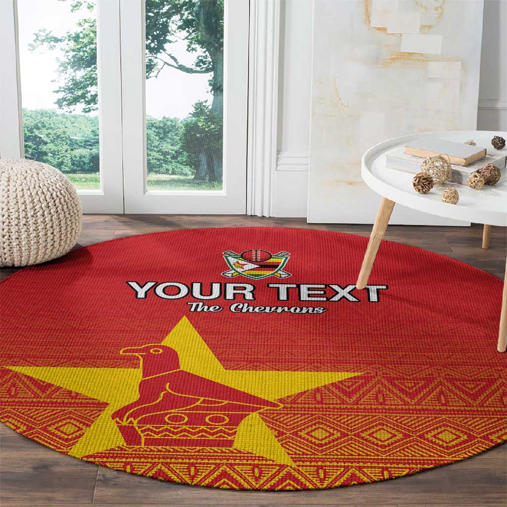 Custom Zimbabwe Cricket Round Carpet Go Champions LT15