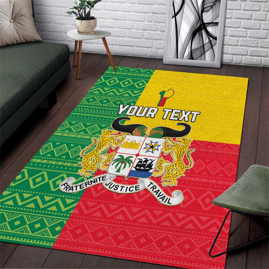 Personalised Afro Benin Area Rug Flag Style - African Pattern LT15