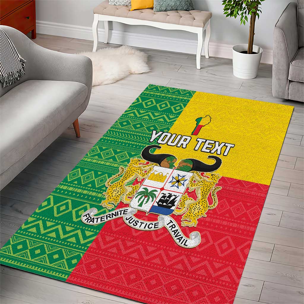 Personalised Afro Benin Area Rug Flag Style - African Pattern LT15