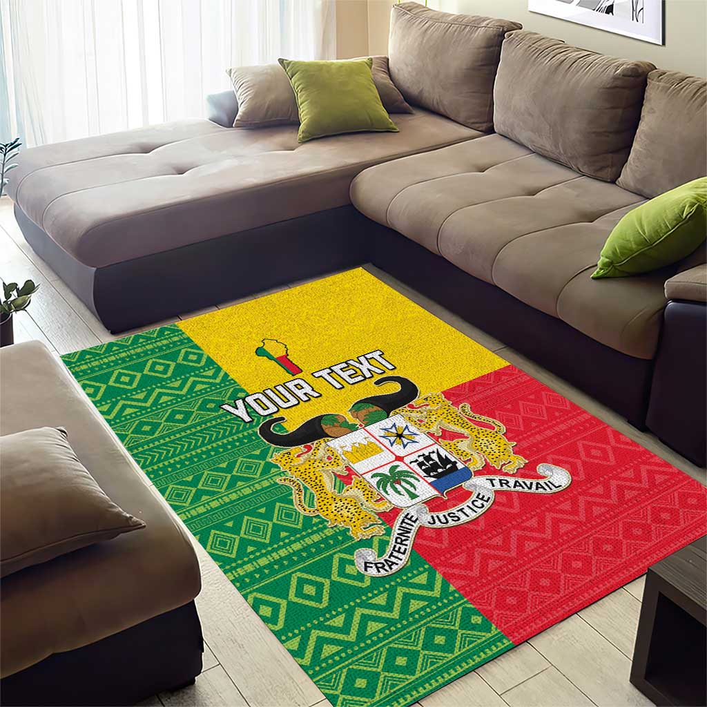 Personalised Afro Benin Area Rug Flag Style - African Pattern LT15