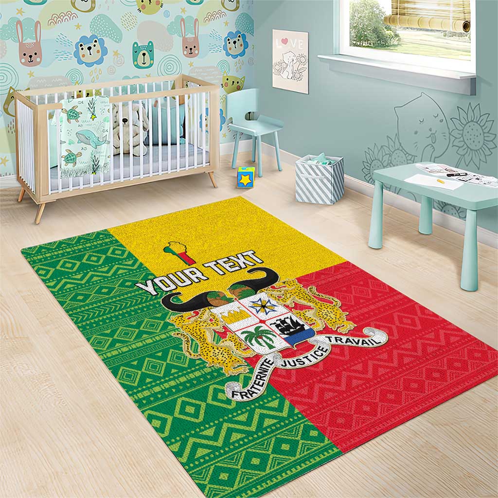 Personalised Afro Benin Area Rug Flag Style - African Pattern LT15