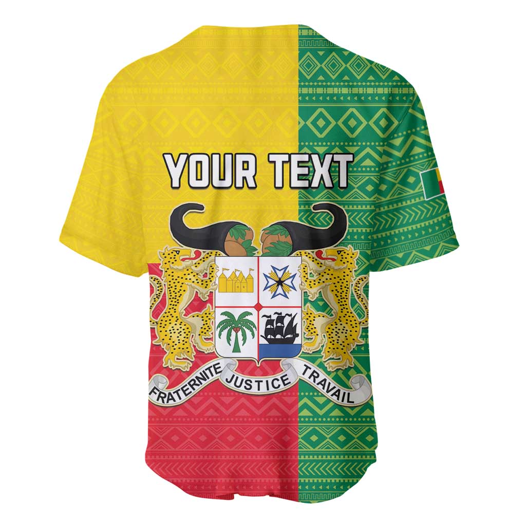 Personalised Afro Benin Baseball Jersey Flag Style - African Pattern LT15