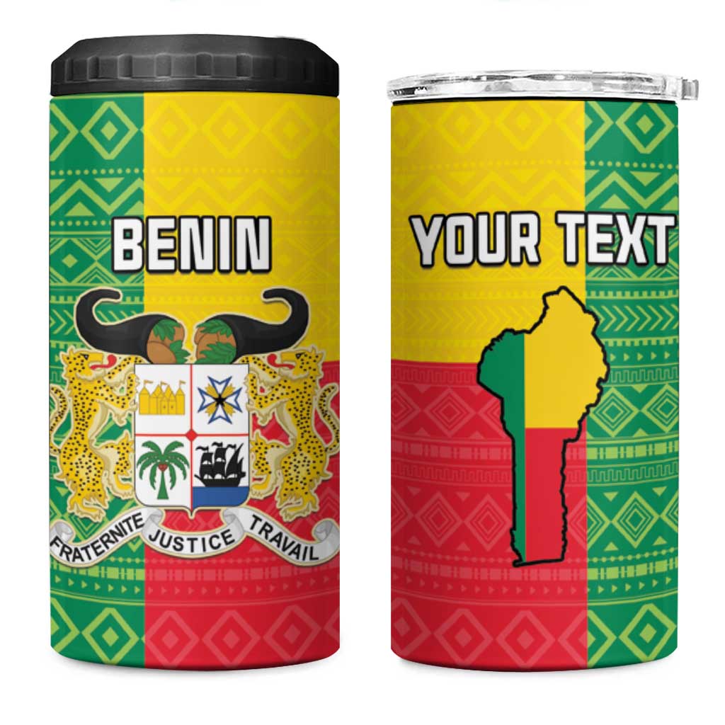 Personalised Afro Benin 4 in 1 Can Cooler Tumbler Flag Style - African Pattern LT15