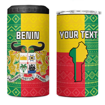 Personalised Afro Benin 4 in 1 Can Cooler Tumbler Flag Style - African Pattern LT15