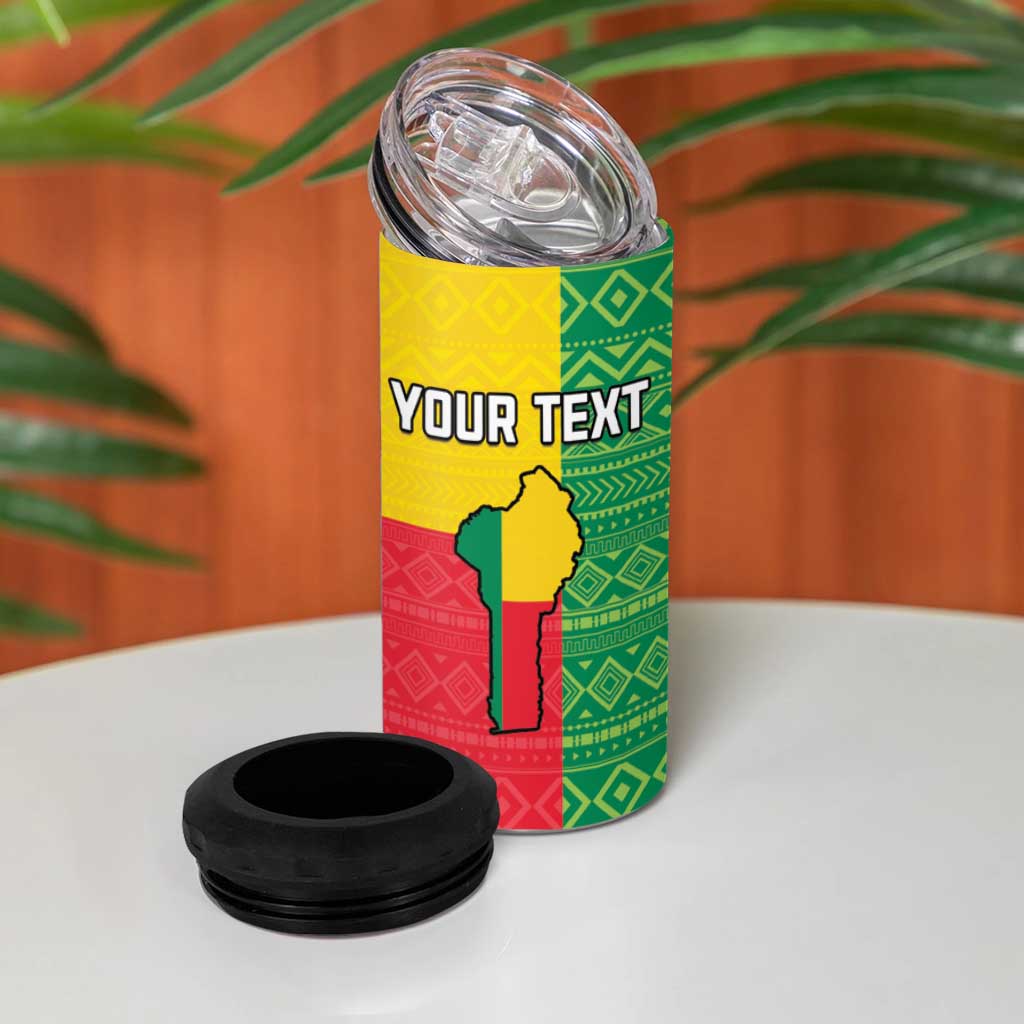 Personalised Afro Benin 4 in 1 Can Cooler Tumbler Flag Style - African Pattern LT15