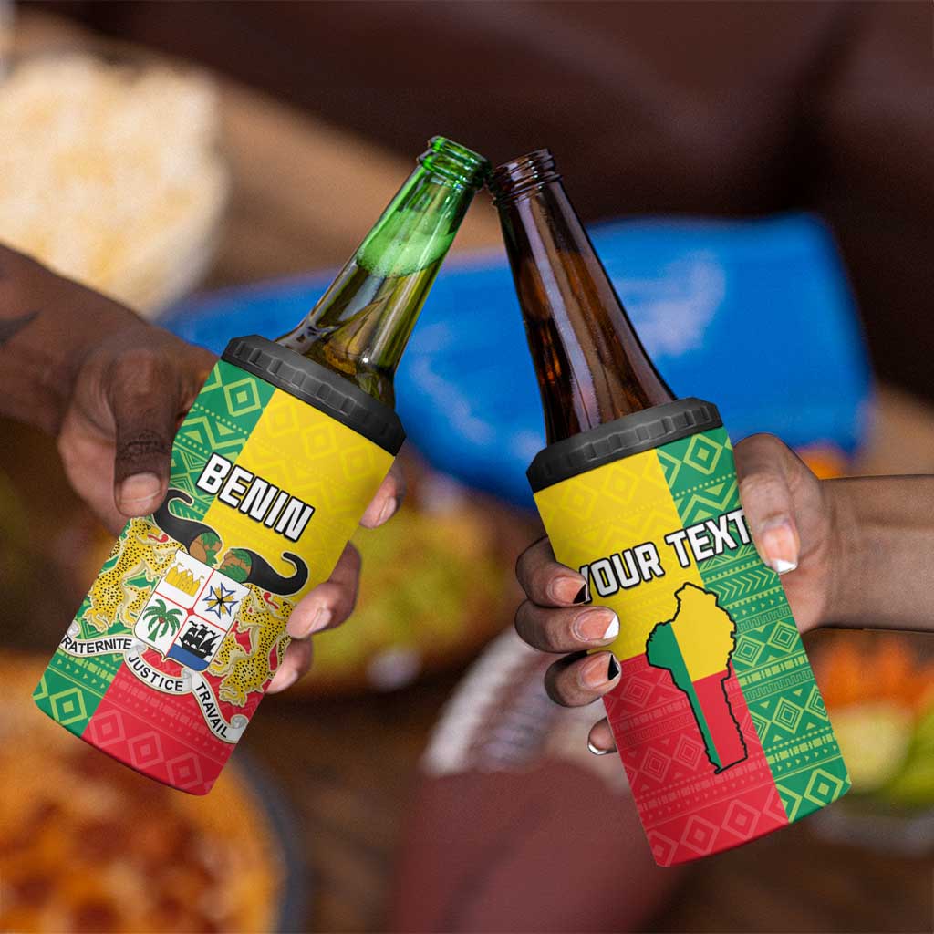 Personalised Afro Benin 4 in 1 Can Cooler Tumbler Flag Style - African Pattern LT15