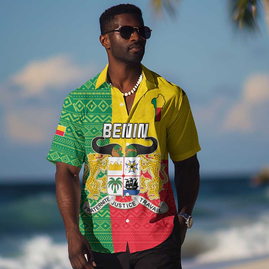 Personalised Afro Benin Hawaiian Shirt Flag Style - African Pattern LT15