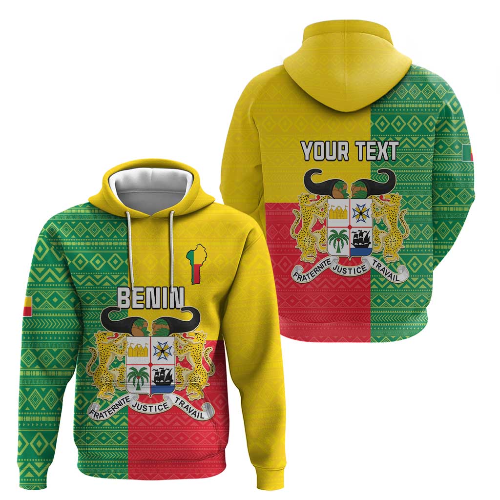 Personalised Benin Hoodie Coat Of Arms Flag Style LT15