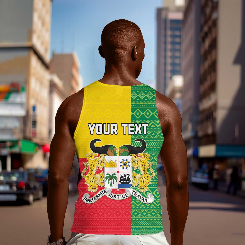 Personalised Afro Benin Men Tank Top Flag Style - African Pattern LT15