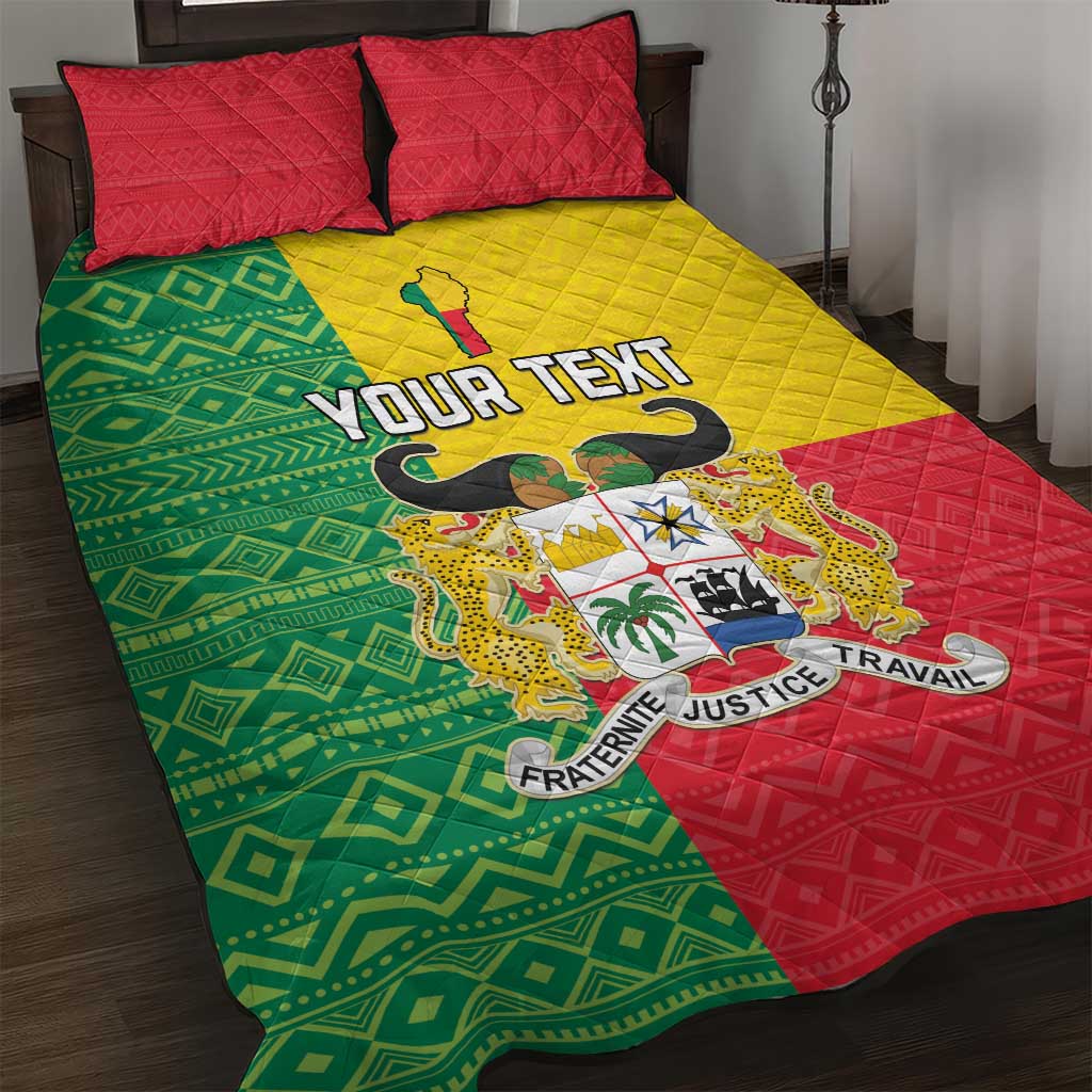 Personalised Afro Benin Quilt Bed Set Flag Style - African Pattern LT15