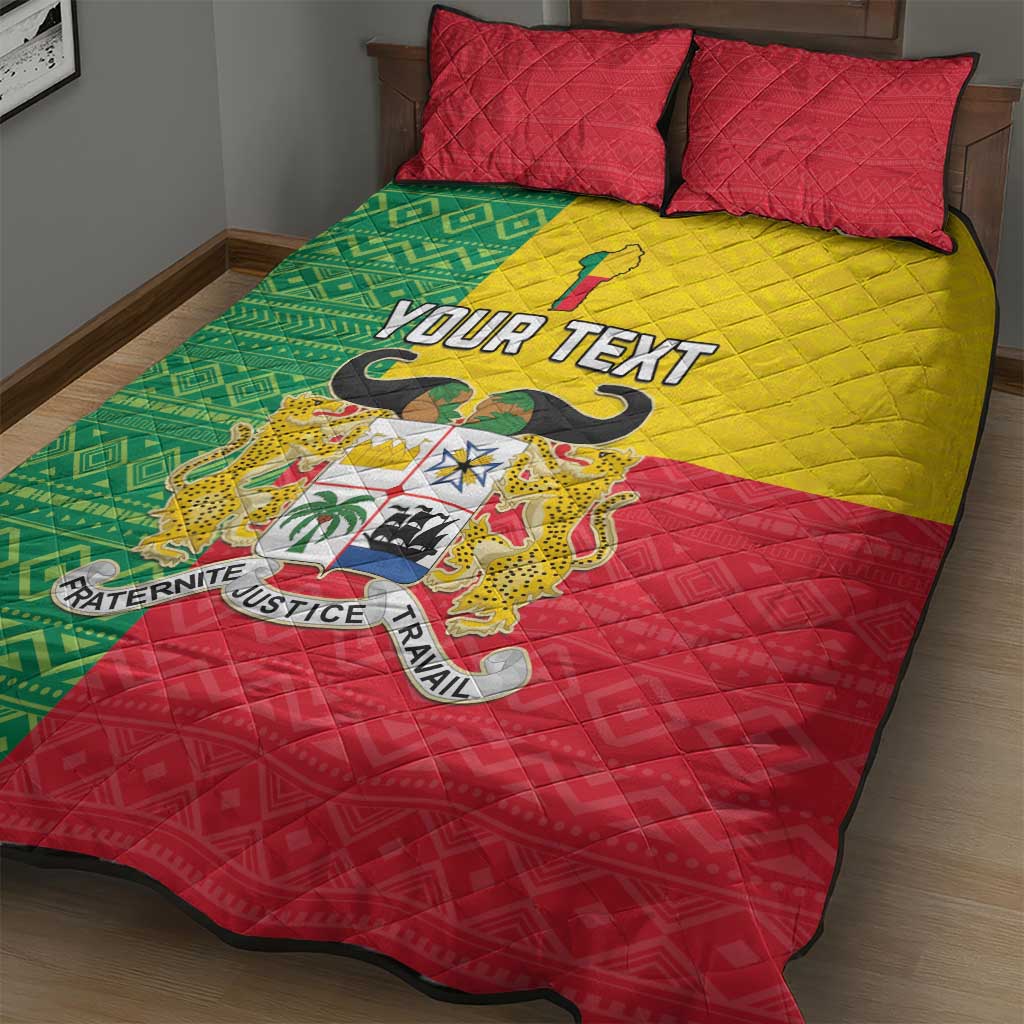 Personalised Afro Benin Quilt Bed Set Flag Style - African Pattern LT15