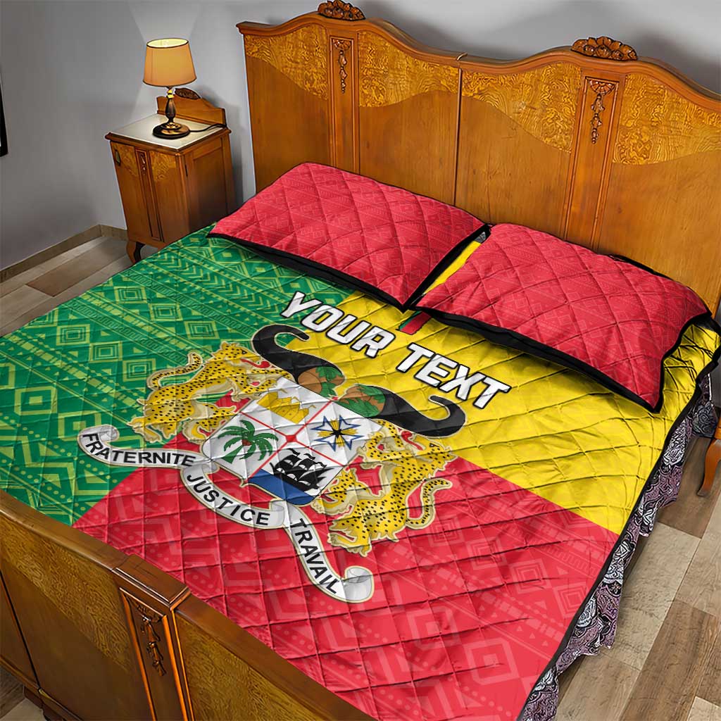 Personalised Afro Benin Quilt Bed Set Flag Style - African Pattern LT15