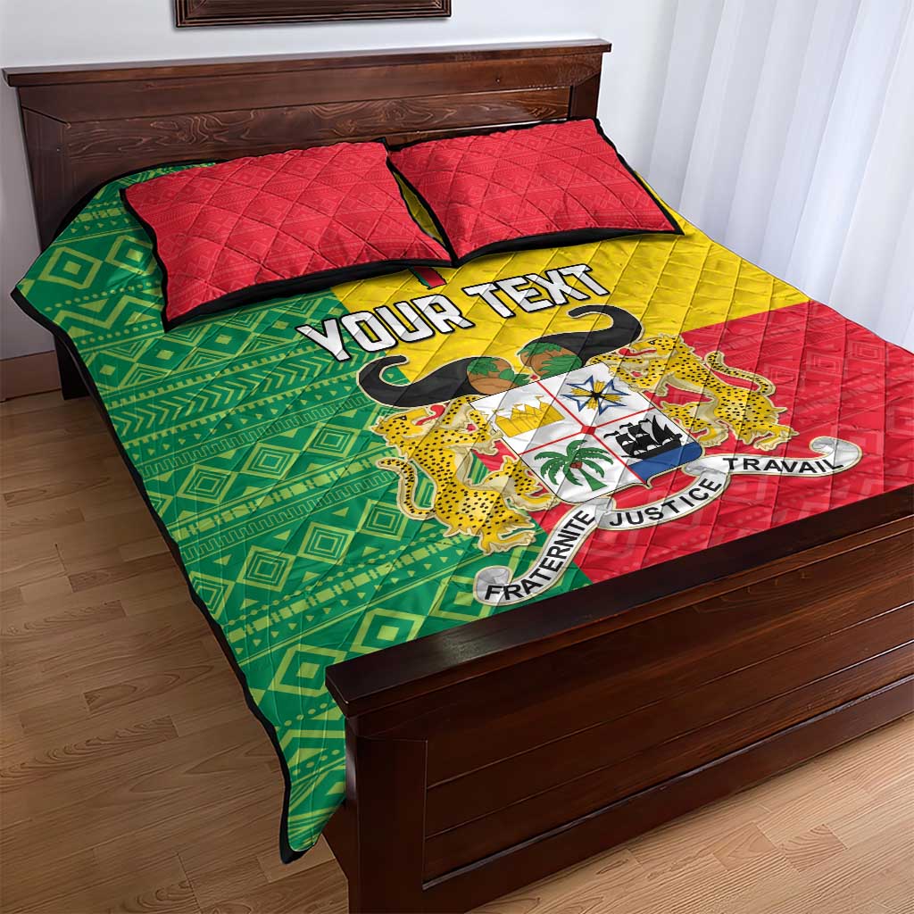 Personalised Afro Benin Quilt Bed Set Flag Style - African Pattern LT15