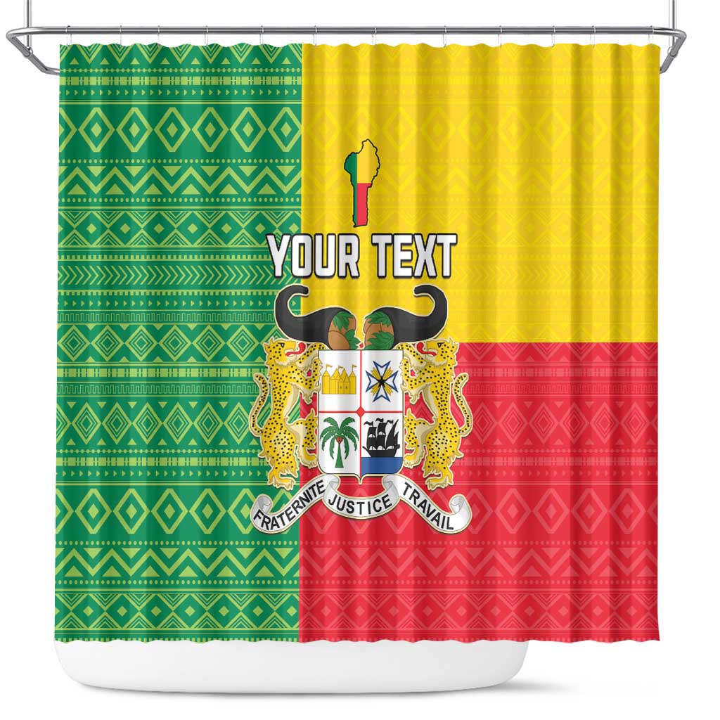 Personalised Benin Shower Curtain Coat Of Arms Flag Style LT15