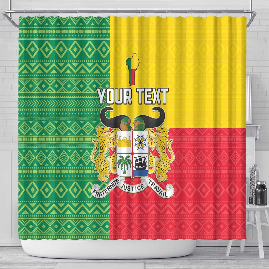 Personalised Benin Shower Curtain Coat Of Arms Flag Style LT15