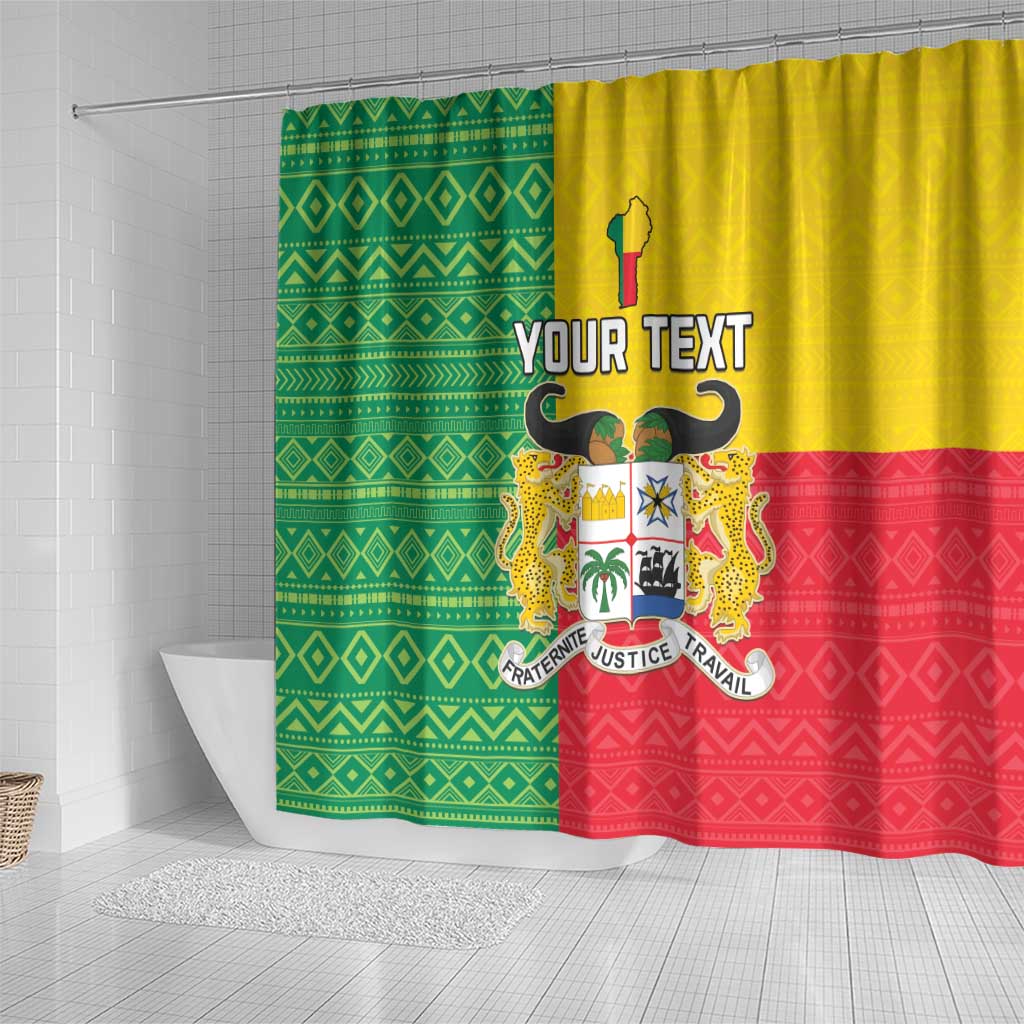 Personalised Benin Shower Curtain Coat Of Arms Flag Style LT15