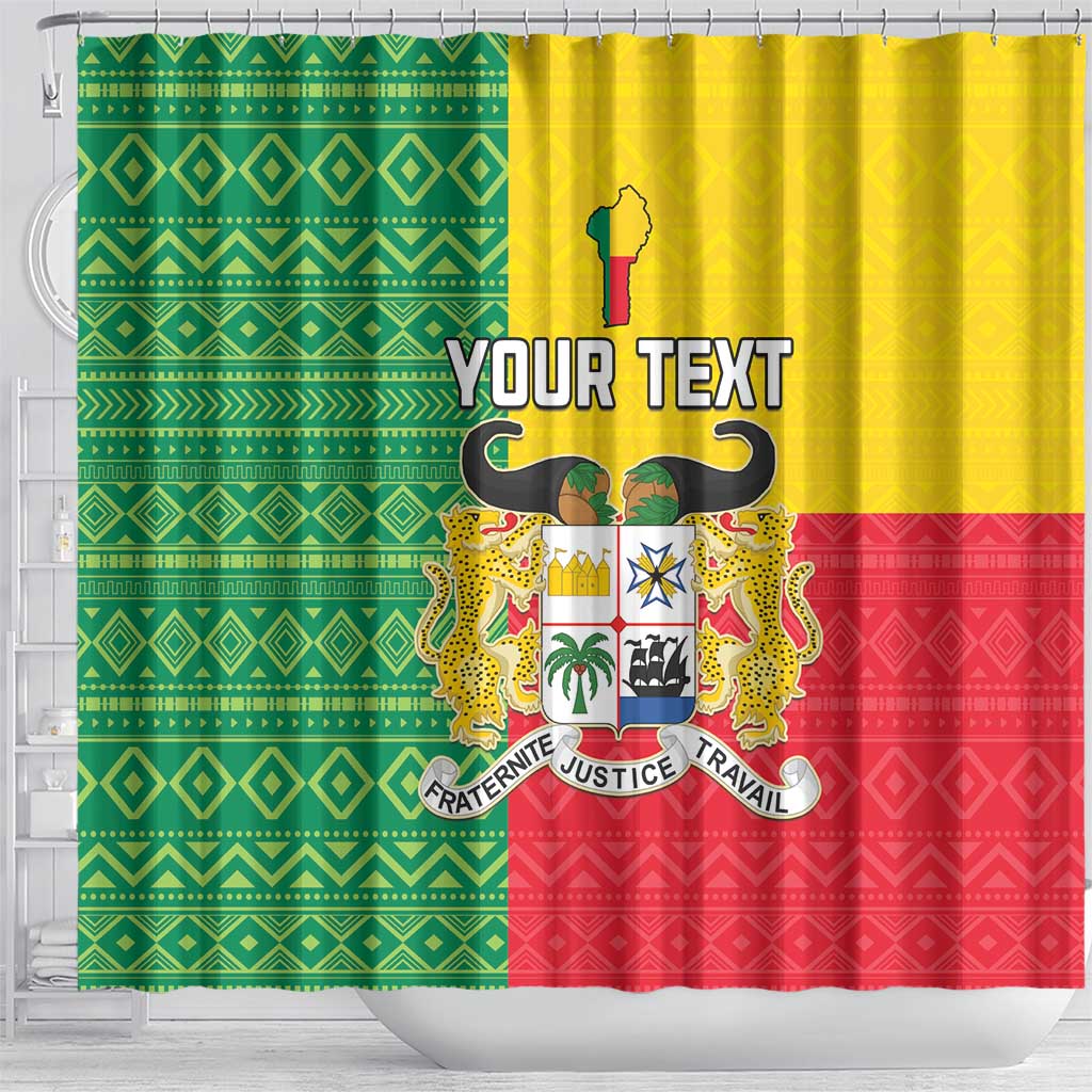 Personalised Benin Shower Curtain Coat Of Arms Flag Style LT15