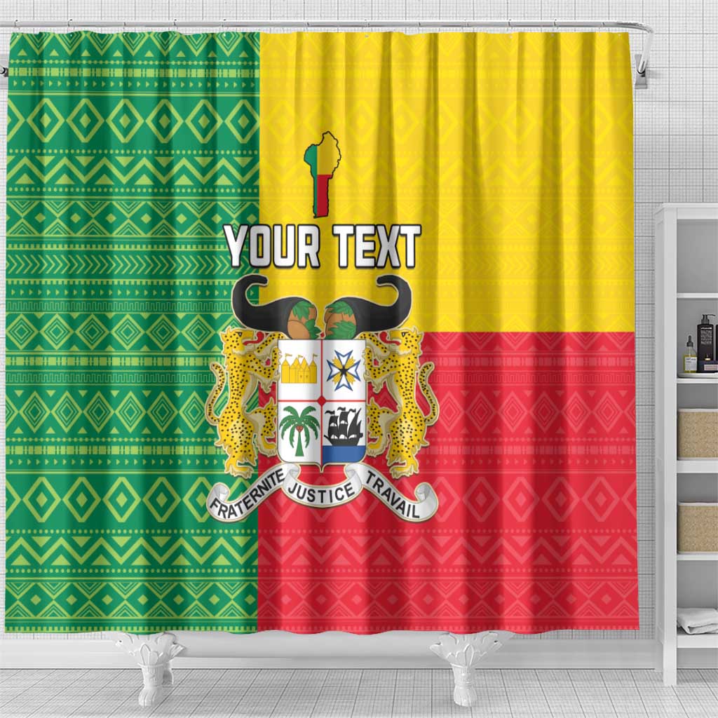 Personalised Benin Shower Curtain Coat Of Arms Flag Style LT15