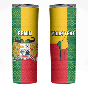 Personalised Afro Benin Skinny Tumbler Flag Style - African Pattern LT15