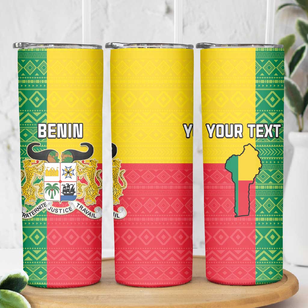 Personalised Afro Benin Skinny Tumbler Flag Style - African Pattern LT15