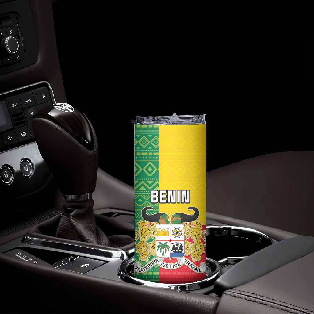 Personalised Afro Benin Skinny Tumbler Flag Style - African Pattern LT15