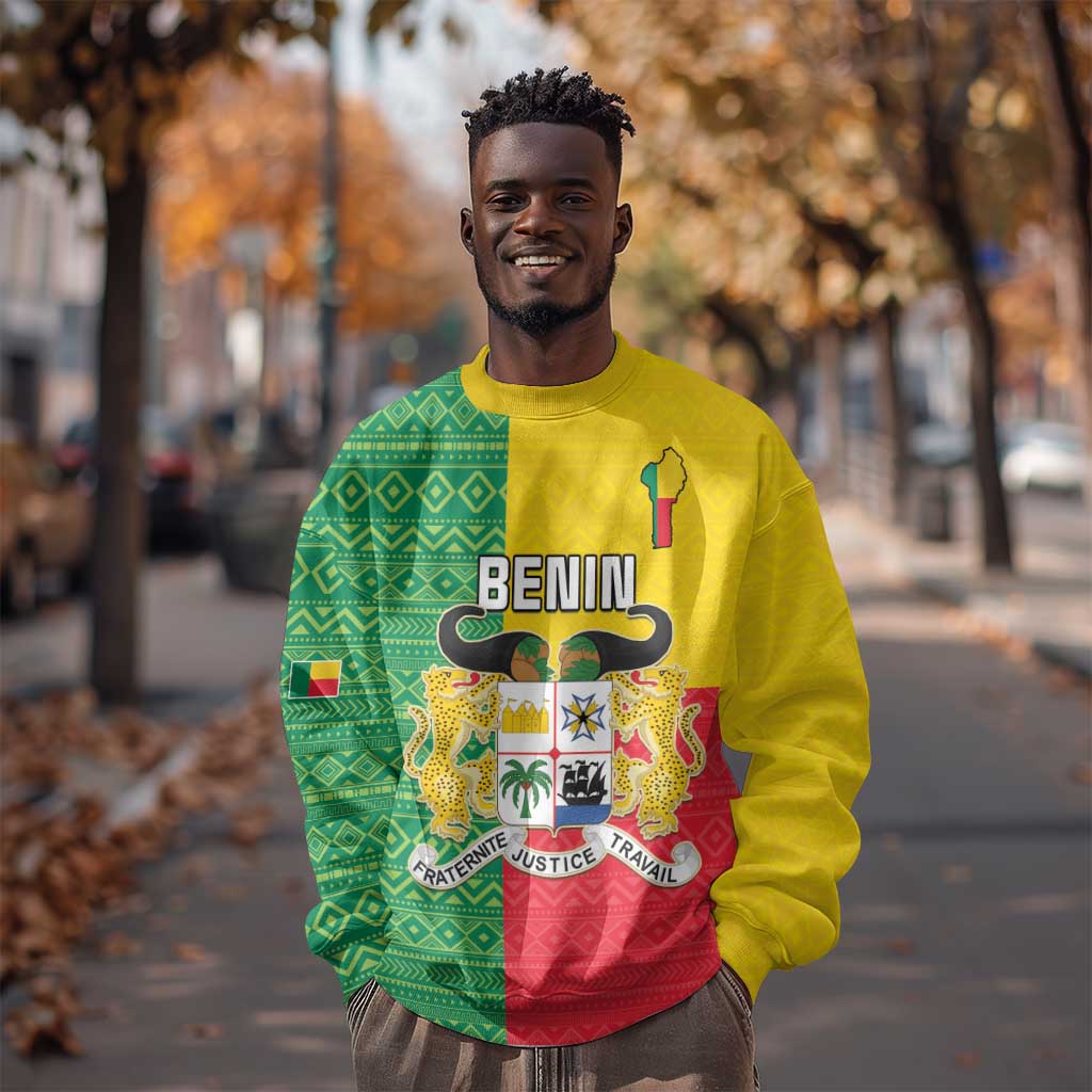 Personalised Afro Benin Sweatshirt Flag Style - African Pattern LT15
